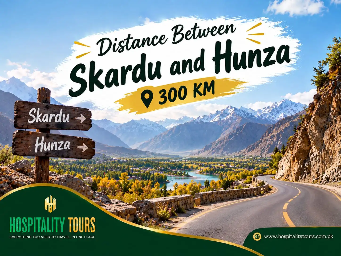 Distance between Skardu and Hunza